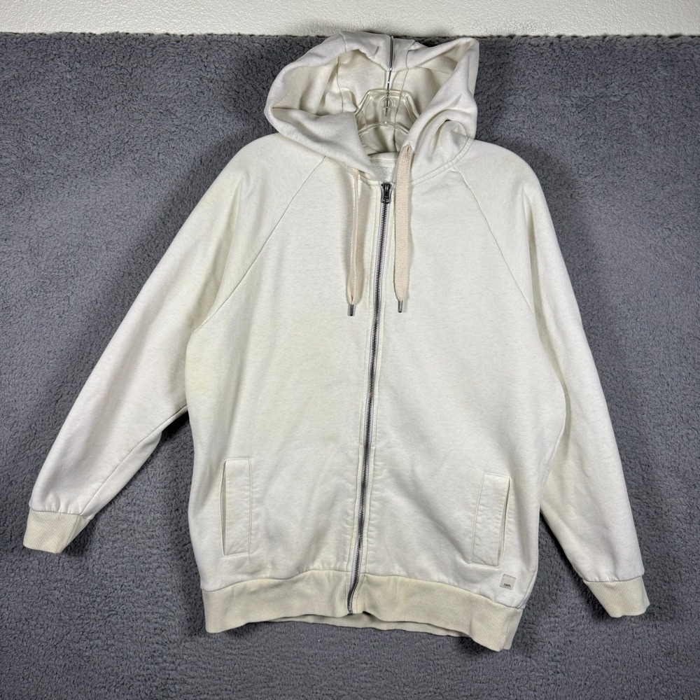Vuori Restore Full Zip Hoodie Women M Organic Cotton VW251 Sweatshirt Cream